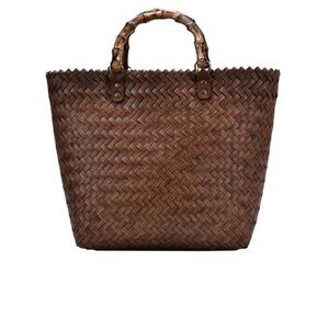 Brown Woven Tote Bag